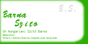 barna szito business card